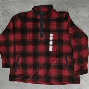 New Duluth Trading Fleece Pulllover 2X Red Plaid